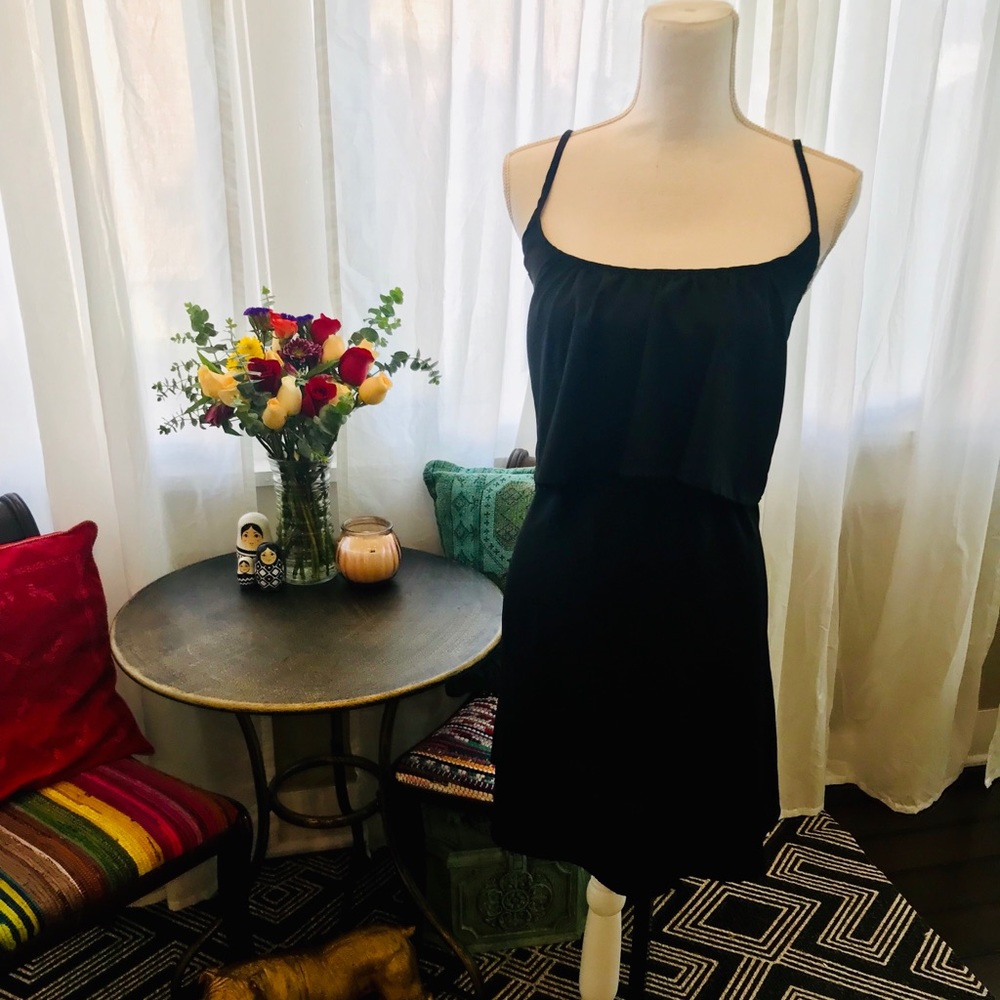 Black sun dress Ruffle top